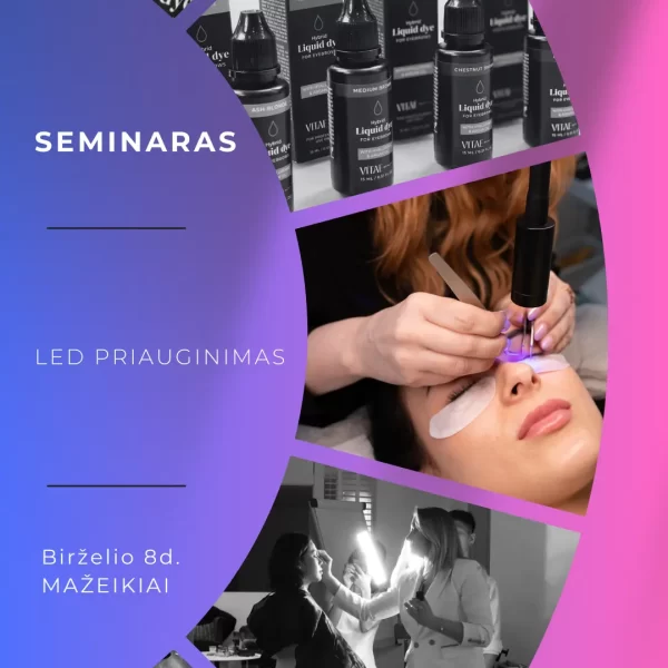 LED blakstienų priauginimo seminaras